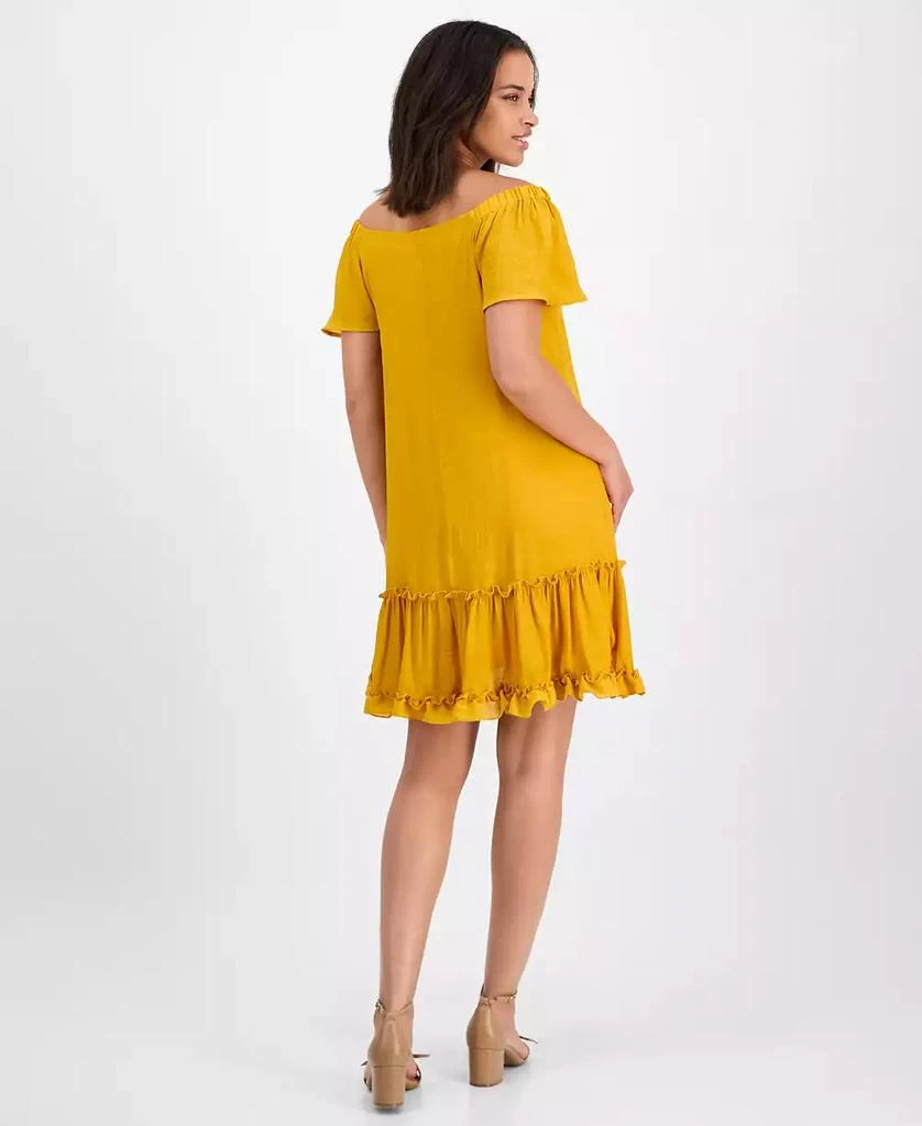 Robbie Bee Women's On-Off Shoulder Flutter-Sleeve Mini Dress 4