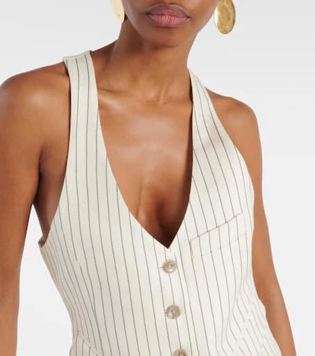 Tom Ford Pinstripe wool and silk-blend vest 4
