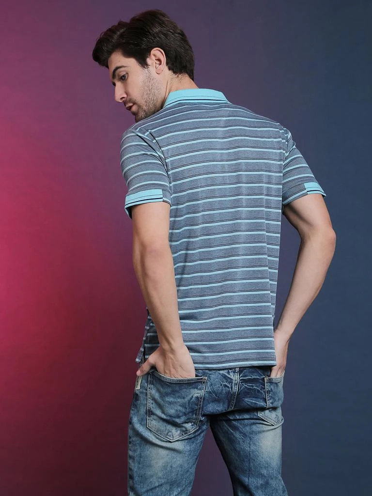 Campus Sutra Campus Sutra Men Half Sleeve Stylish Striped Casual T-Shirts 4