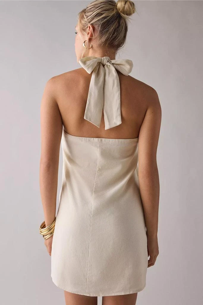 slim fit dress slacks Bone Tobago Knot Halter Mini Dress – STYLAVO
