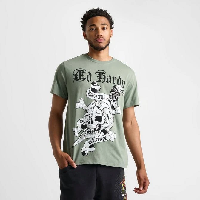 ED HARDY Men's Ed Hardy Death Or Glory Skull T-Shirt 5