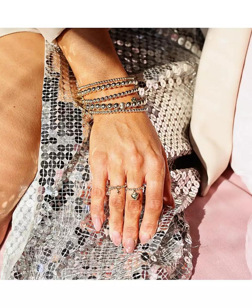 Bowood Lane Non-Tarnishing Gold filled, 3mm, 4mm, 5mm, 6mm, & 7mm Gold Ball Stretch Bracelet Stack, Stack of 5