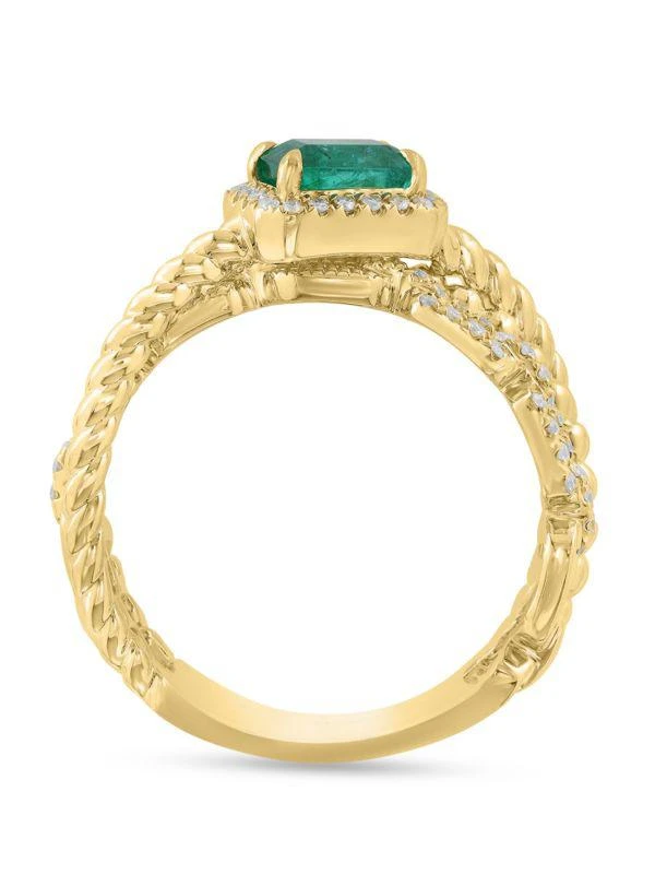 Effy 14K Yellow Gold, Emerald 
Diamond Ring 2