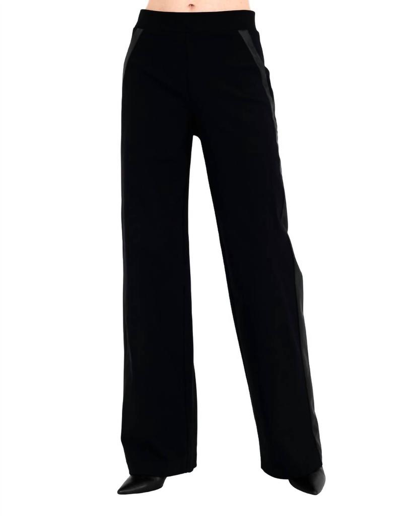 ELAINE KIM Elaine Kim - Clovis Tech Stretch Slouchy Pants With Vegan Leather Stripe
