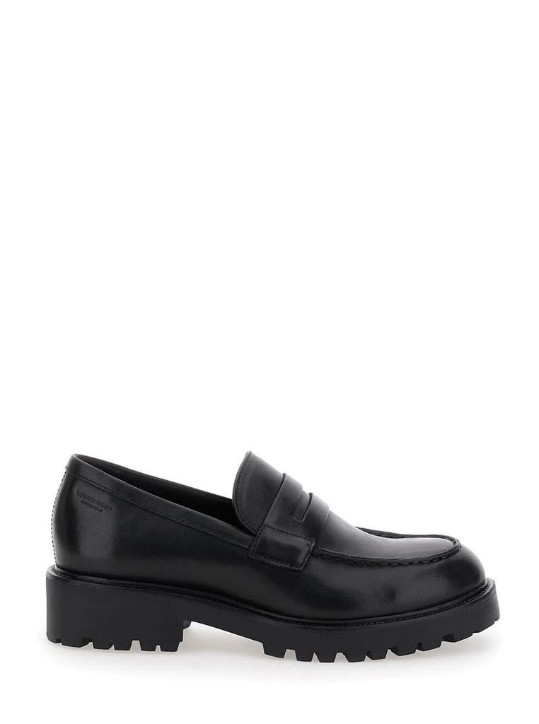 Vagabond Black ‘Kenova' Loafers With Strap On The Upper In Leather Woman 1