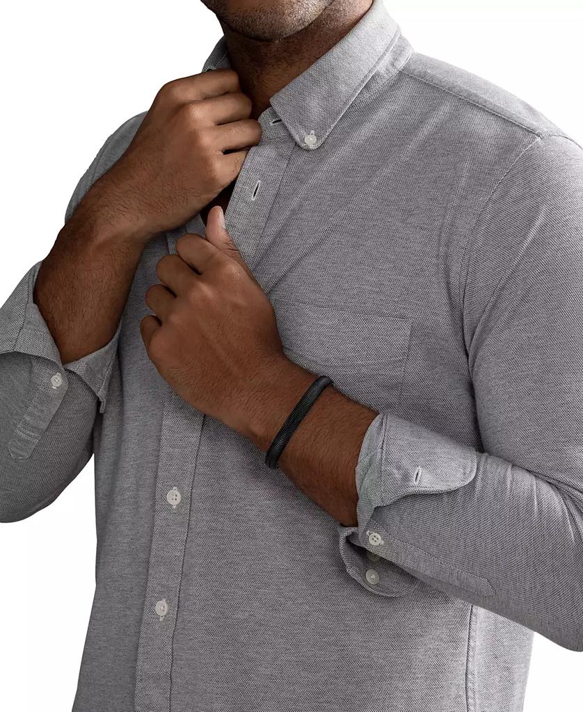 Esquire Men's Jewelry Flat Snake Chain Bracelet in Black Ion-Plated Stainless Steel & Stainless Steel