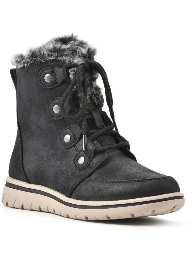 White Mountain Holly Womens Faux Leather Ankle Ankle Boots 1