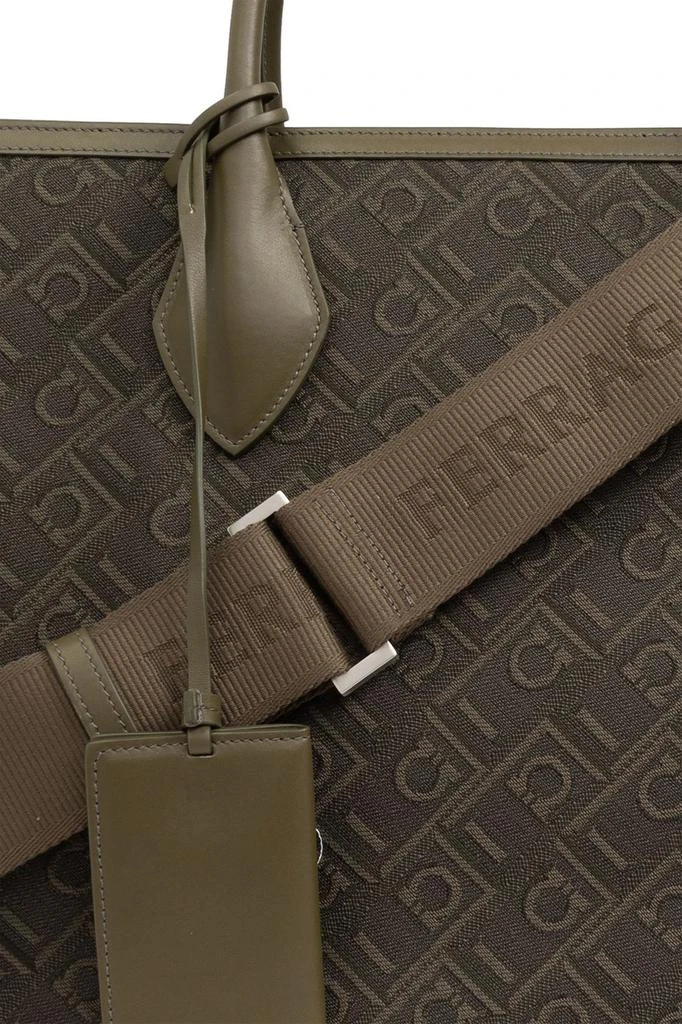 Salvatore Ferragamo Ferragamo Gancini Jacquard Large Tote Bag 5