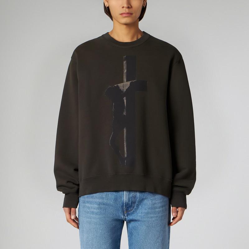 1989 STUDIO クルーネックスウェットシャツ ブラウン FW24/25 1989 STUDIO crew-neck Cross dark brown - Shirts - BeyondStyle