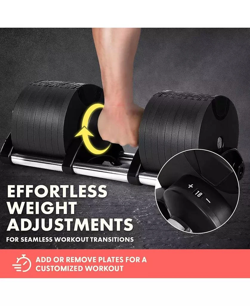 SQUATZ Adjustable Dumbbell, 9-in-1 Weight Options Fitness Equipment with Anti-Slip Metal Handle 2