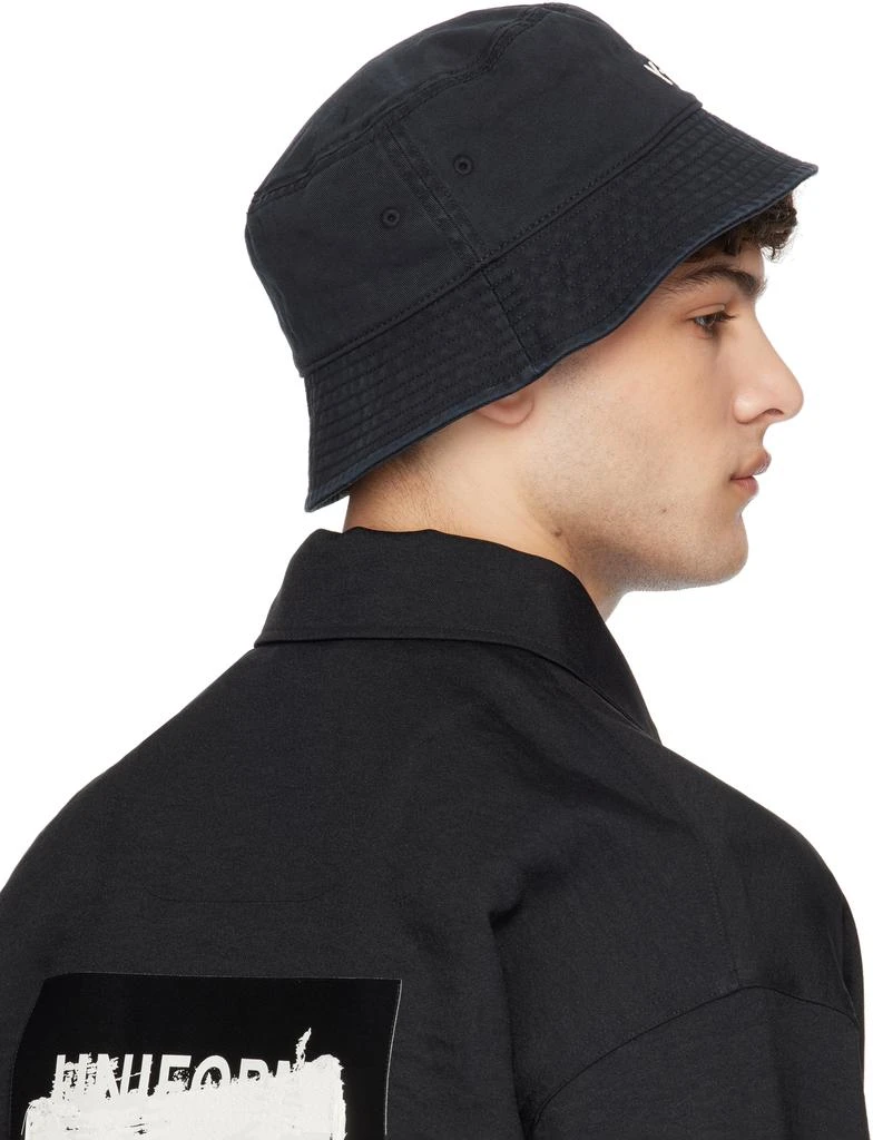 Y-3 Black Logo Bucket Hat 3