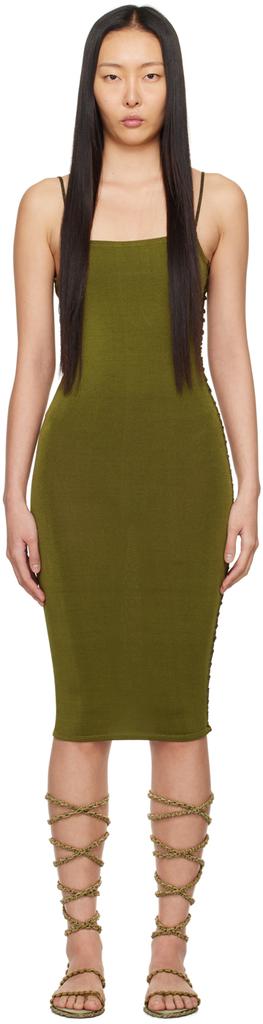 Isa Boulder SSENSE Exclusive Khaki Jigsaw Midi Dress