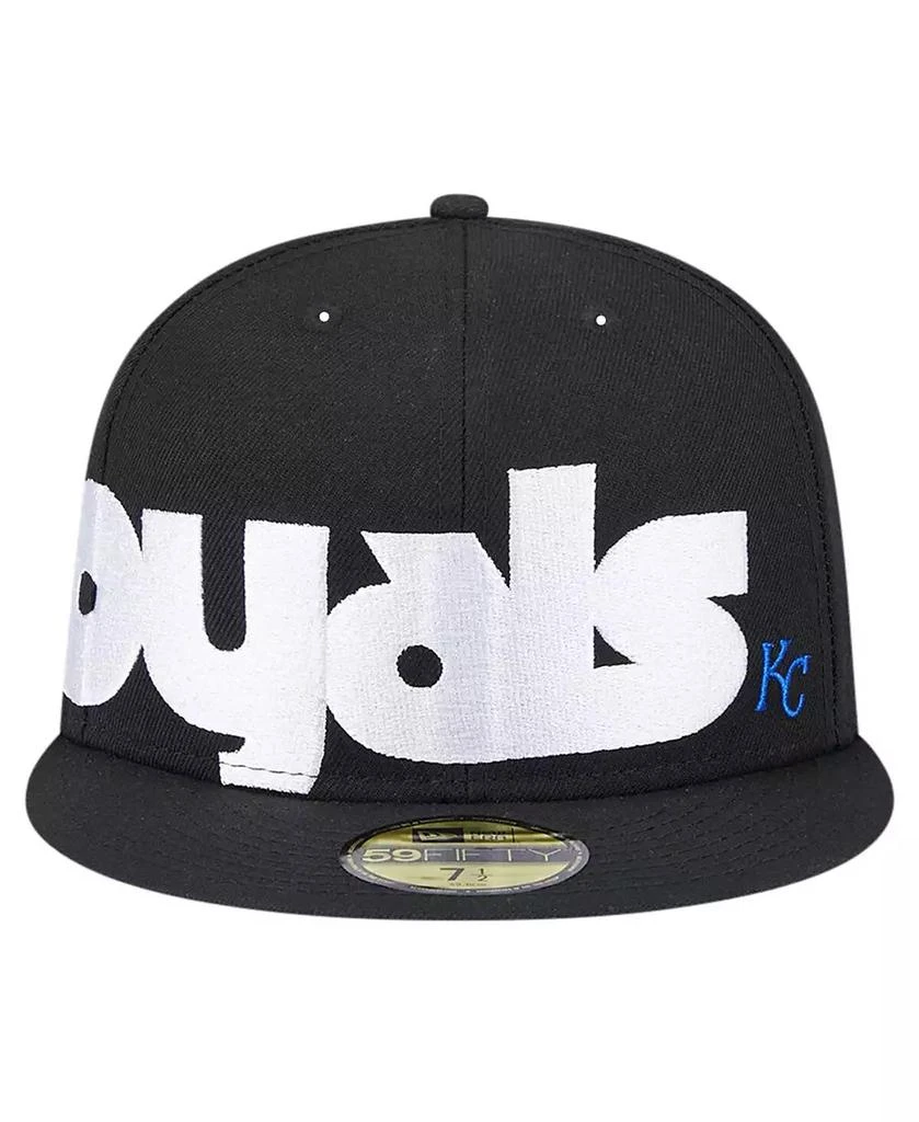 New Era Men's Black Kansas City Royals Checkered Undervisor 59FIFTY Fitted Hat 2