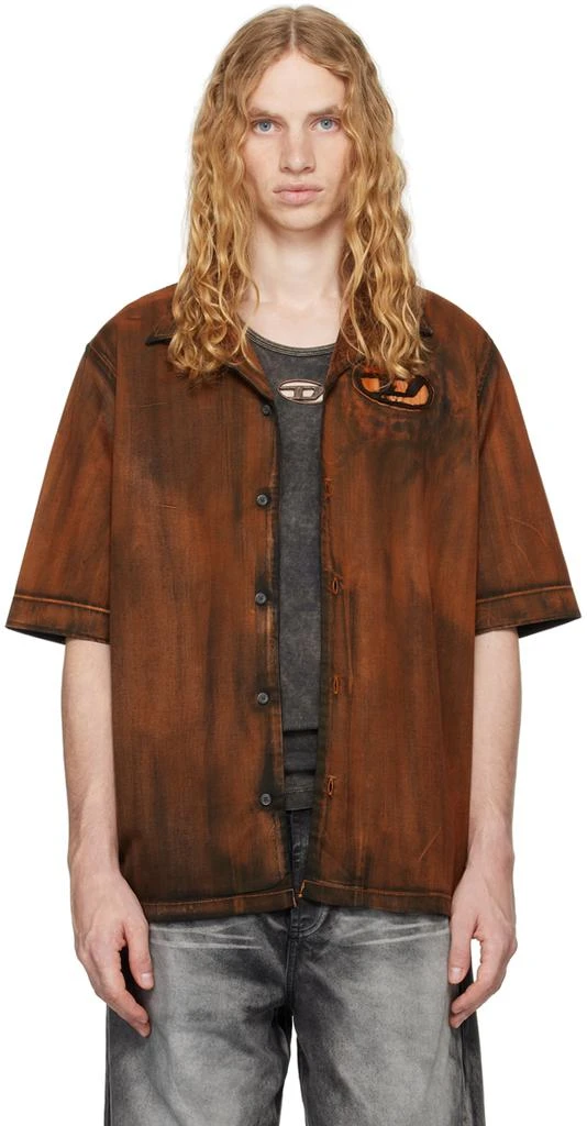 Diesel Orange S-Stan-Bleach-A Shirt 1