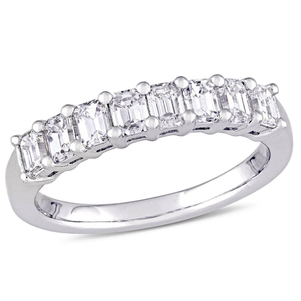 Mimi & Max Mimi & Max 1ct TW Emerald-Cut Diamond Semi-Eternity Band in 14k White Gold