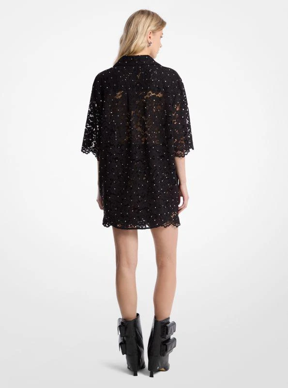 Michael Kors Studded Corded Floral Lace Shirt 2