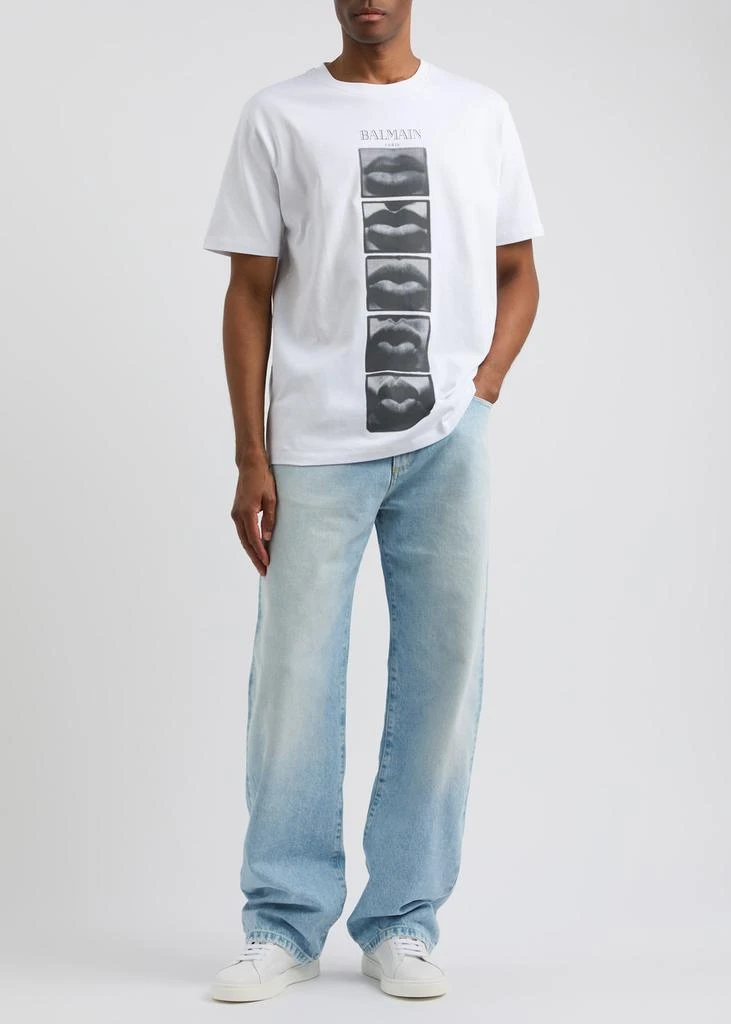 Balmain Faded wide-leg jeans  4
