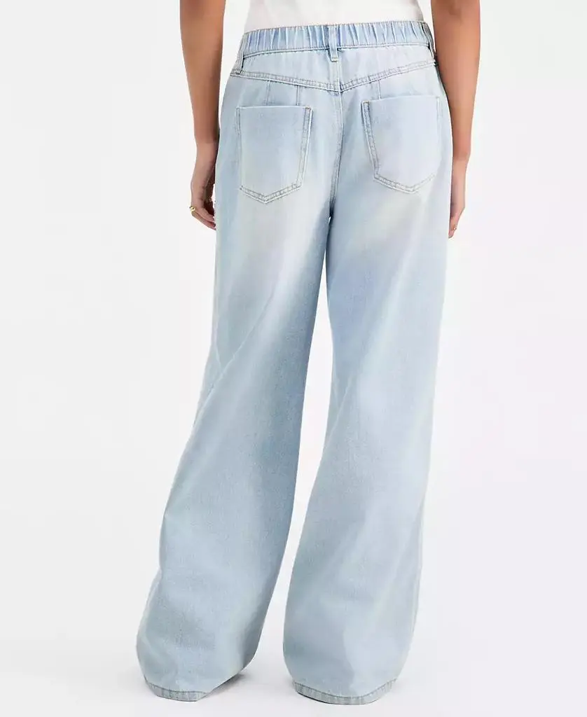 Vanilla Star Juniors' Lace-Trim Destructed Elastic-Back Jeans 6