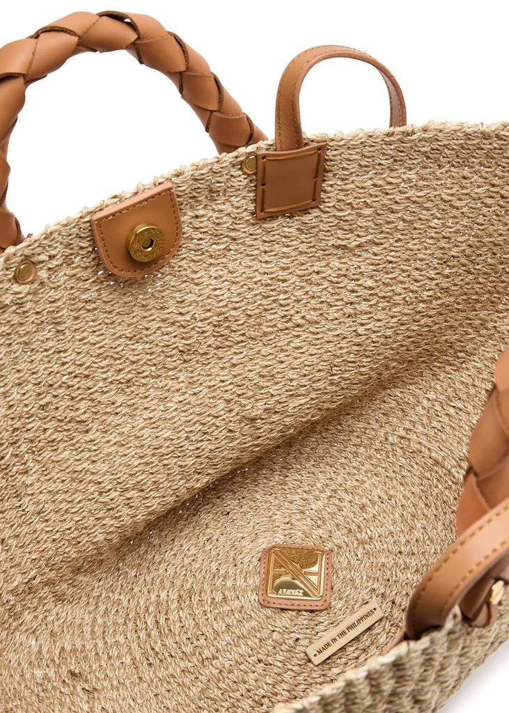 ARANAZ Market large raffia top handle bag 4