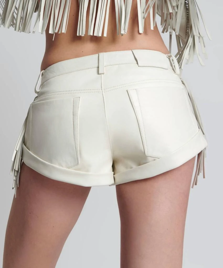 One Teaspoon Chaos Walking Fringed Leather Bandit Shorts 2
