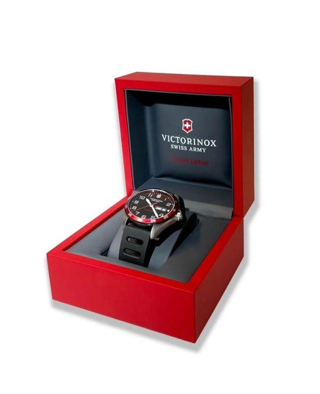 Swiss Army Victorinox Swiss Army Fieldforce Sport Limited Edition Black Dial Red Bezel Titanium Rubber Strap Men's Watch 249168 3