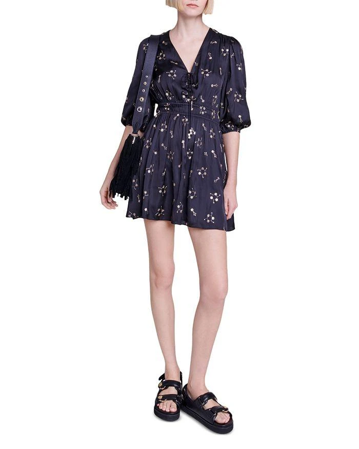 Maje Rosolite Floral Embroidered Mini Dress 3