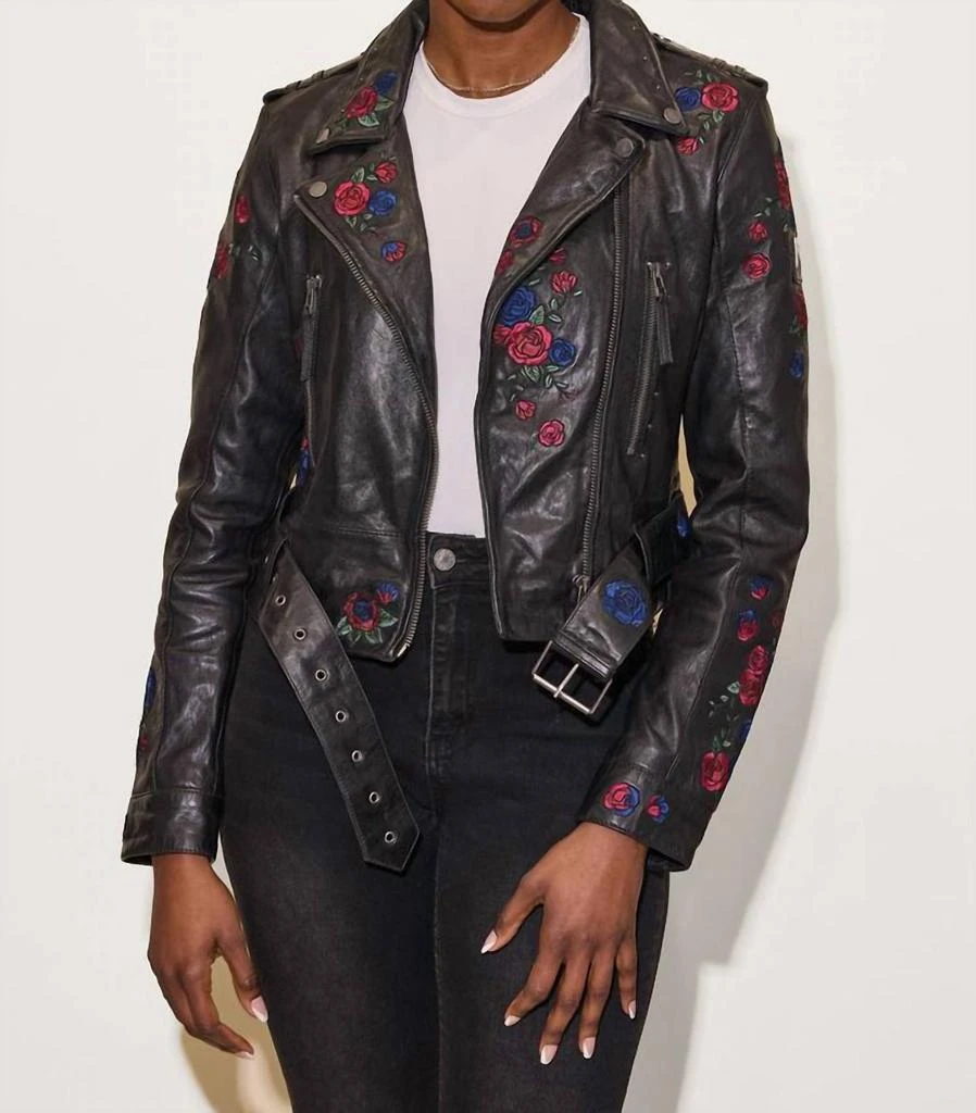 MAURITIUS Isabella Regular Fit Leather Jacket In Black