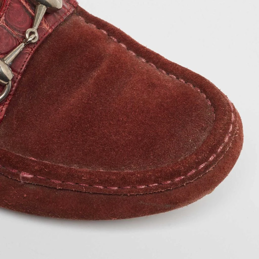 Gucci Gucci Burgundy Suede Slip On Loafers Size 43 8