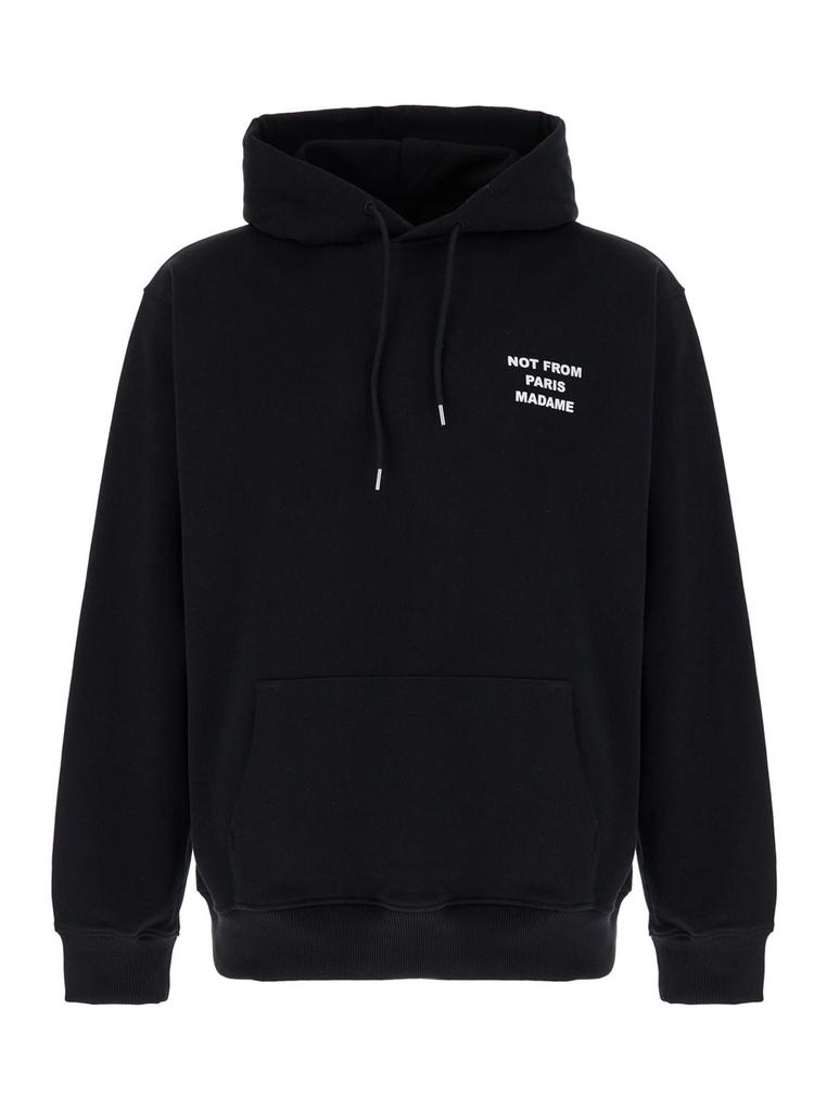 パーカー・フーディ DROLE DE MONSIEUR Black Hoodie with Logo in Cotton Man Drôle de Monsieur Black Hoodie With Logo In Cotton Man
