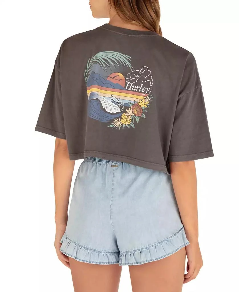 Hurley Juniors' Paradiso Graphic Print Cropped Cotton T-Shirt 2