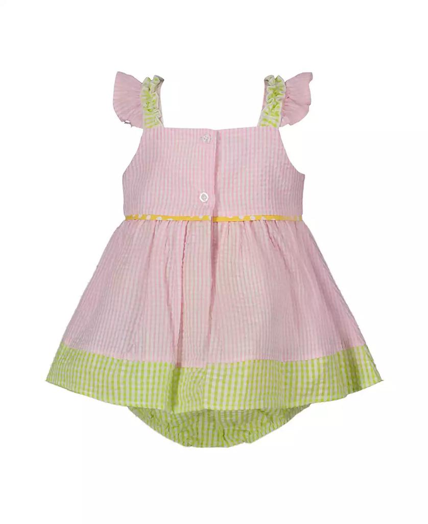 Blueberi Boulevard Baby Girls Seersucker Stripe Daisy Sunsuit