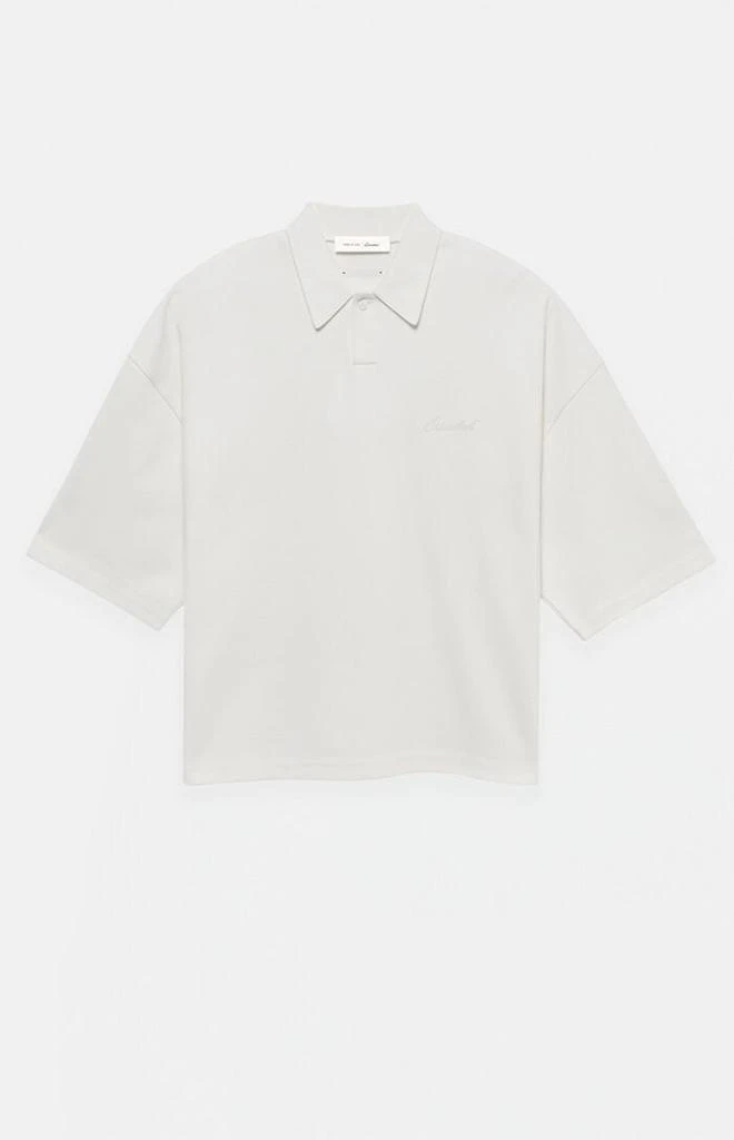 Essentials Ivory Signature ’90s Cropped Polo Shirt 1