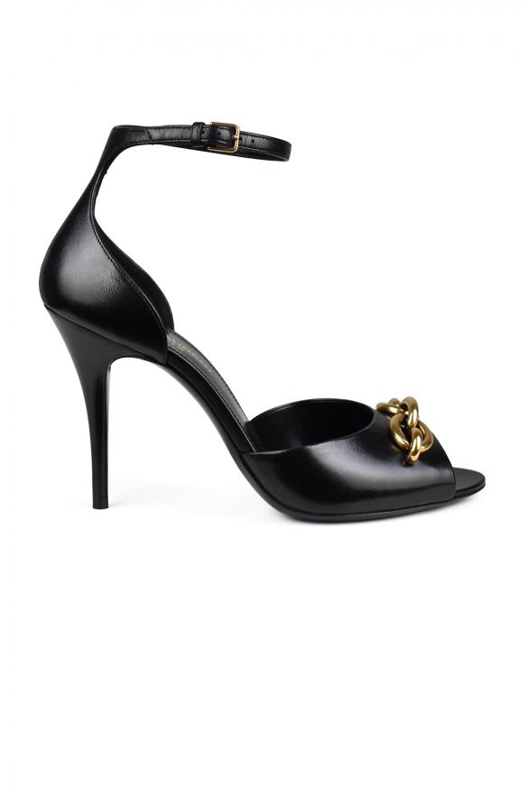 【送料込】Saint Laurent_Lee 75 polished leather sandals Lee 75 polished leather sandals in black - Saint Laurent