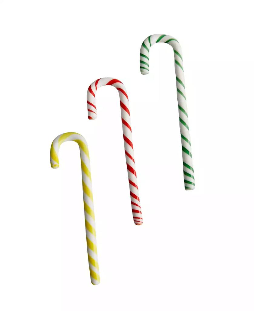 Kosta Boda Polka Candy Cane Holiday Décor, Set of 3