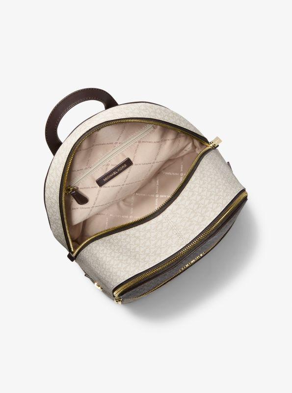 Michael Kors Rhea Medium Metallic Signature Logo Backpack