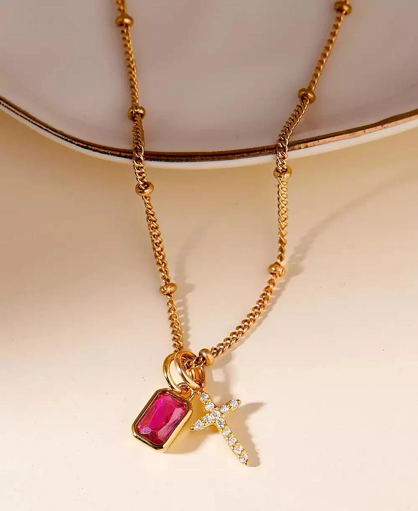brook & york Josephine Cross Birthstone Necklace 4