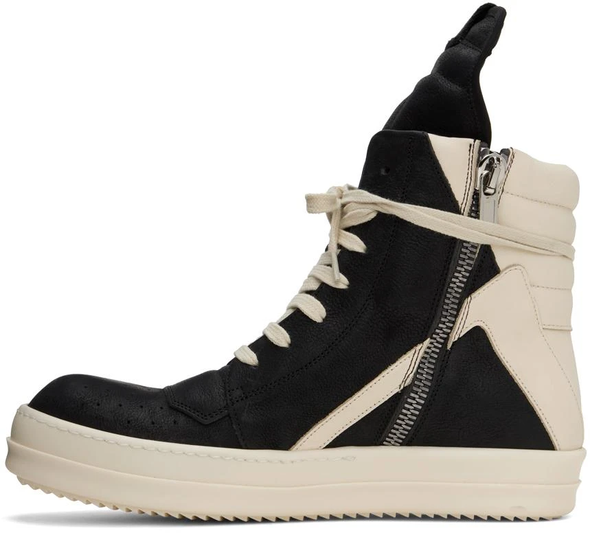Rick Owens Black & Off-White Geobasket Sneakers 3