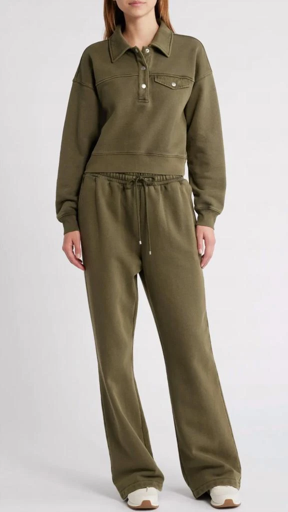 FRAME Wide Leg Track Sweatpants In Surplus 5