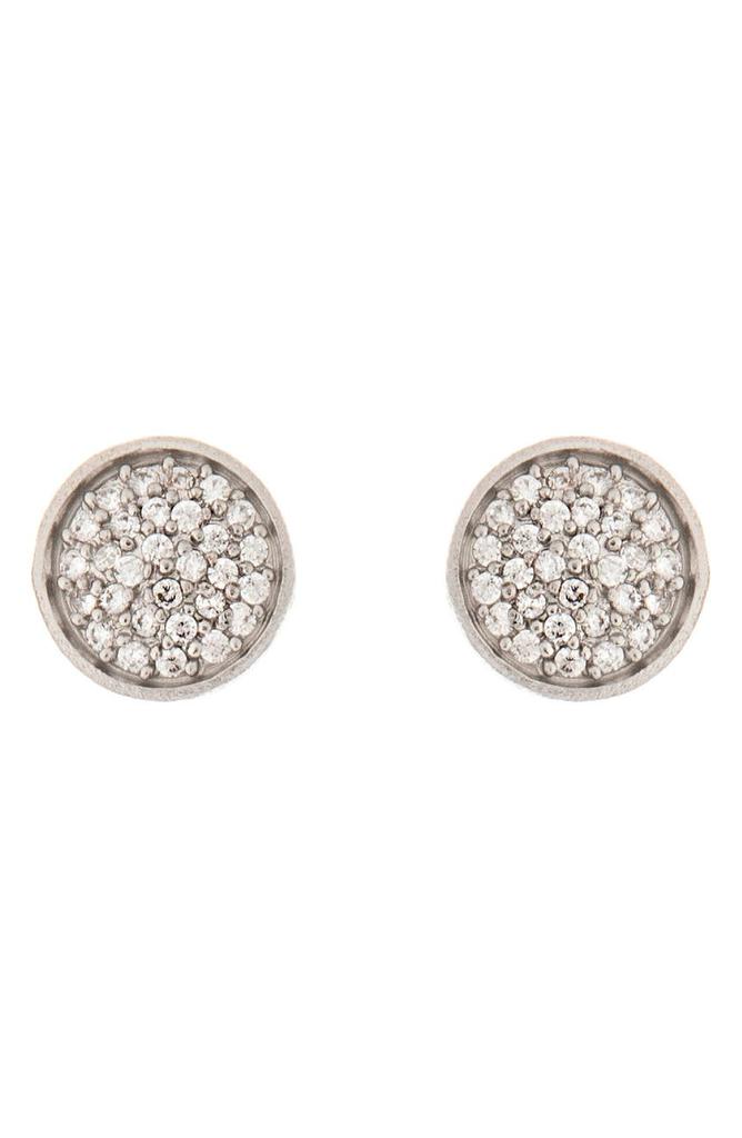 Rivka Friedman Simulated Diamond Micro Pavé Round Post Earrings