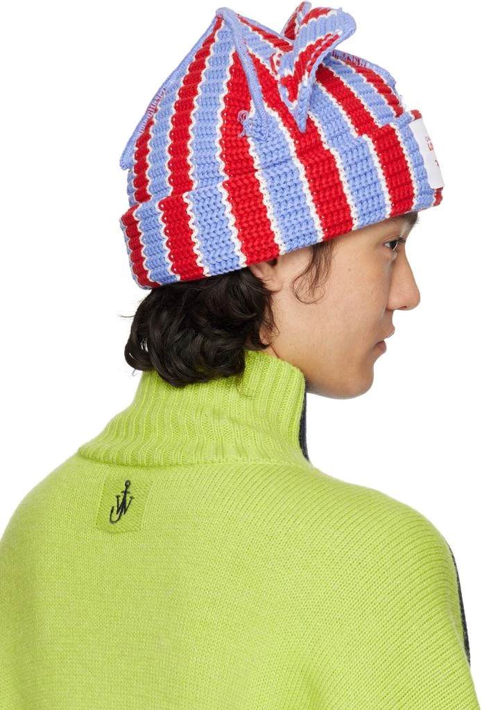 Charles Jeffrey Loverboy Red & Blue Chunky Ears Beanie 3