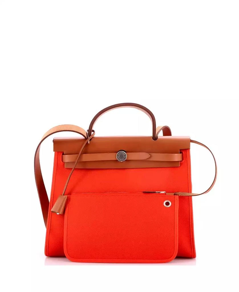 Pre-Owned HERMÉS 31 Herbag Zip Leather and Toile 2