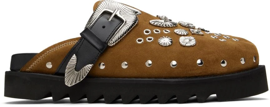 Toga Virilis SSENSE Exclusive Tan Eyelet Metal Sabot Loafers 1