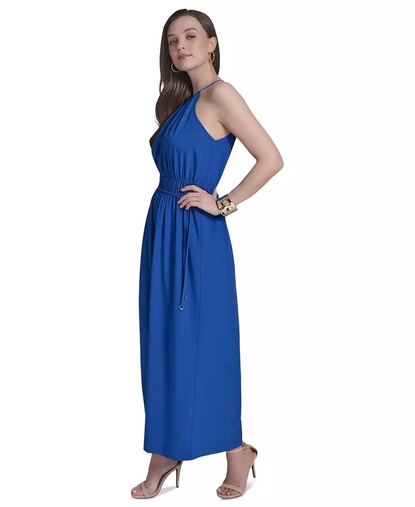 HALSTON Women's Tie-Back Halter Wide-Leg Jumpsuit