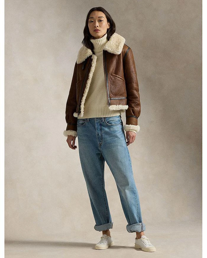Ralph Lauren Lauren Ralph Lauren Leather Trim Shearling Aviator Jacket 2