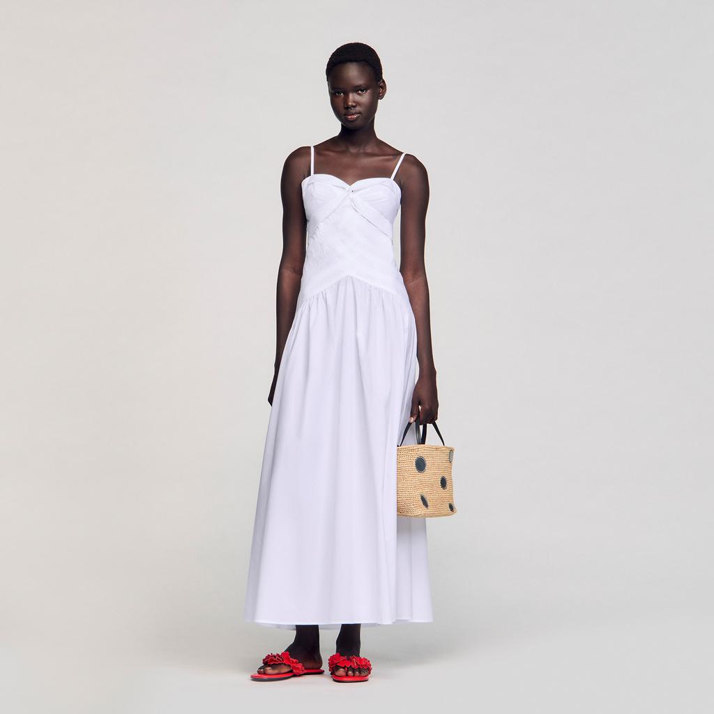 Sandro Draped bustier maxi dress