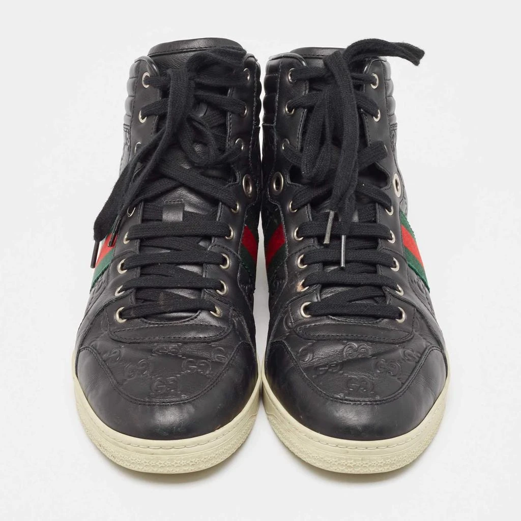 Gucci Gucci Black Guccissima Leather Web High Top Sneakers Size 43 3