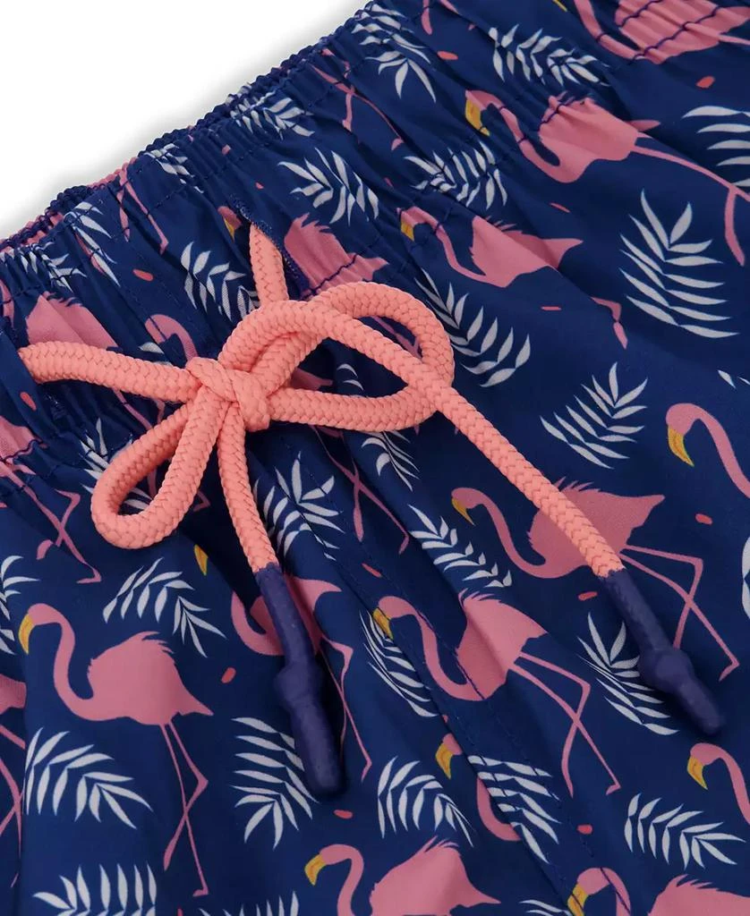 Sunset and Vines Men's Flamingo-Pattern Woven Swim Trunks 4
