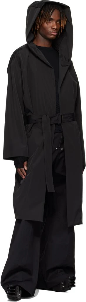 Rick Owens Black Hollywood Hooded Robe Coat 4