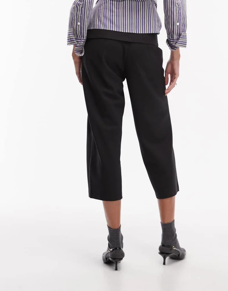 Motel Motel Wamari tailored capri button detail trousers in black 4