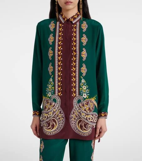 ETRO Printed oversized silk shirt 6